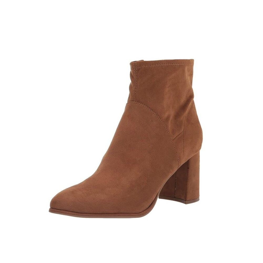 Marc Fisher Womens 7.5 M Medium Natural Brown Dyvine Block Heel Booties NIB MN1